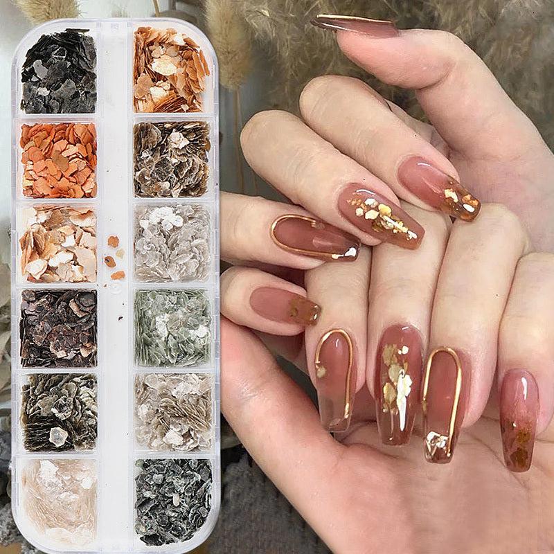 Irregular Holographic Abalone Slice Flake 3D Nail Charm