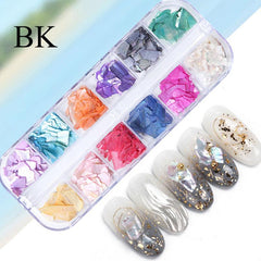 Irregular Holographic Abalone Slice Flake 3D Nail Charm