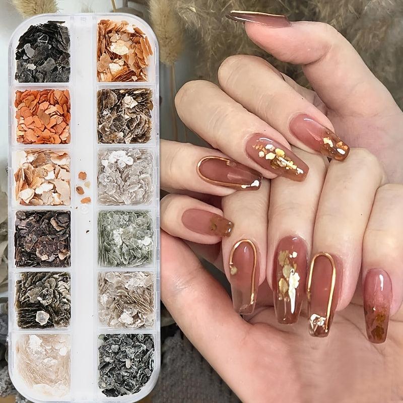 Irregular Holographic Abalone Slice Flake 3D Nail Charm