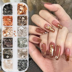 Irregular Holographic Abalone Slice Flake 3D Nail Charm