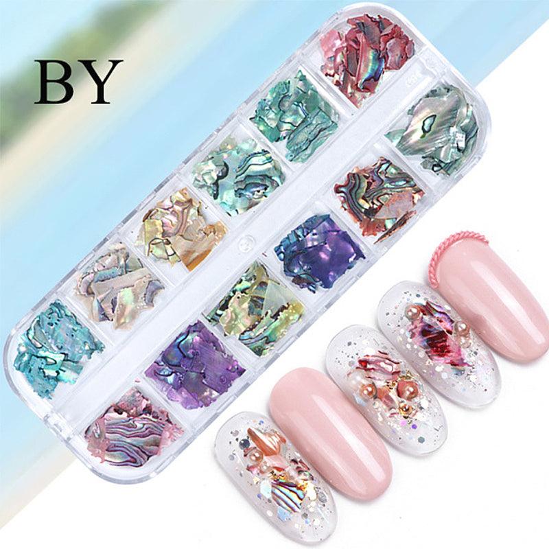 Irregular Holographic Abalone Slice Flake 3D Nail Charm
