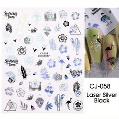Summer Nail Sticker Starfish Beach Sea Tropical Coconut Tree Flower Slider