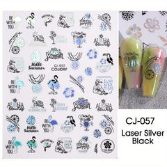 Summer Nail Sticker Starfish Beach Sea Tropical Coconut Tree Flower Slider