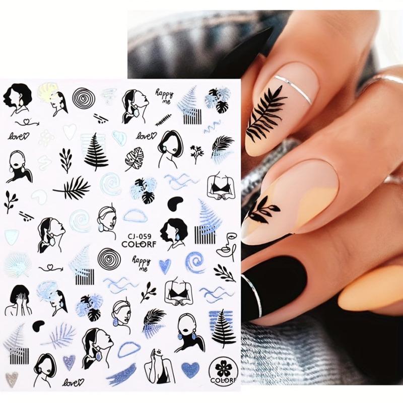 Summer Nail Sticker Starfish Beach Sea Tropical Coconut Tree Flower Slider