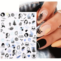 Summer Nail Sticker Starfish Beach Sea Tropical Coconut Tree Flower Slider