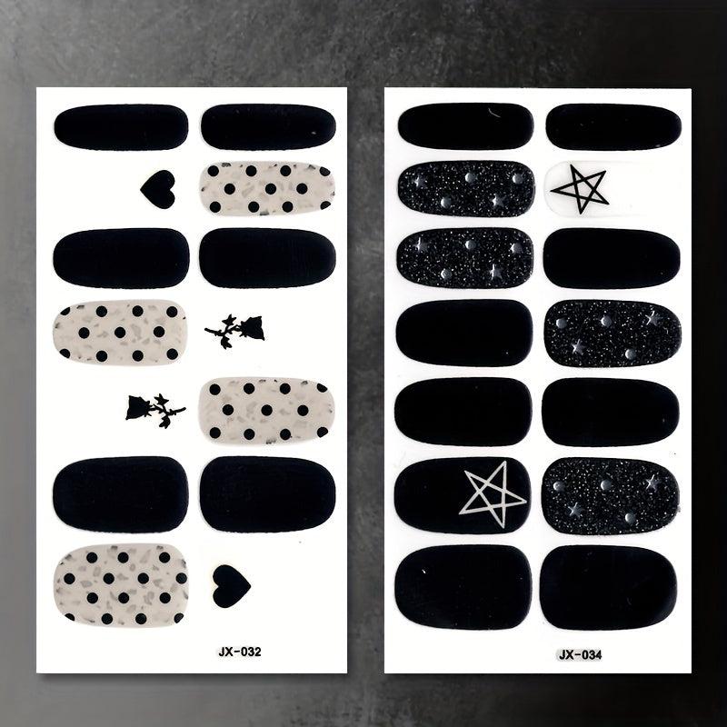 Dark Nail Polish Stickers DIY Manicure Kit for Women and Girls