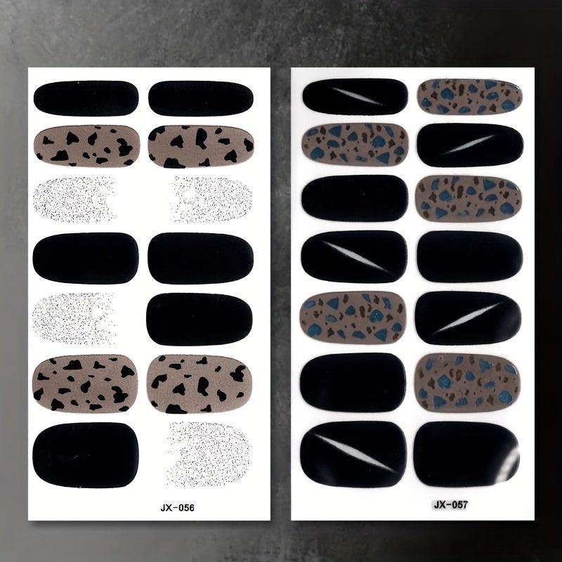 Dark Nail Polish Stickers DIY Manicure Kit for Women and Girls