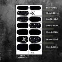 Dark Nail Polish Stickers DIY Manicure Kit for Women and Girls