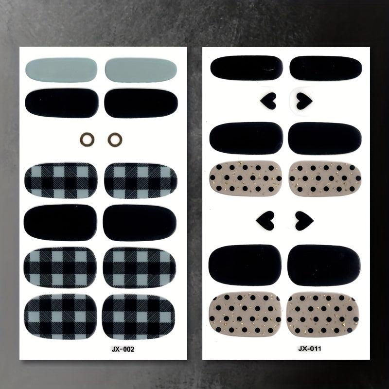 Dark Nail Polish Stickers DIY Manicure Kit for Women and Girls