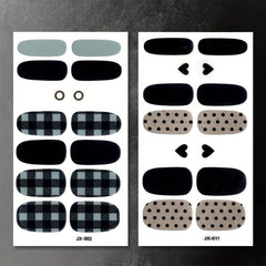 Dark Nail Polish Stickers DIY Manicure Kit for Women and Girls