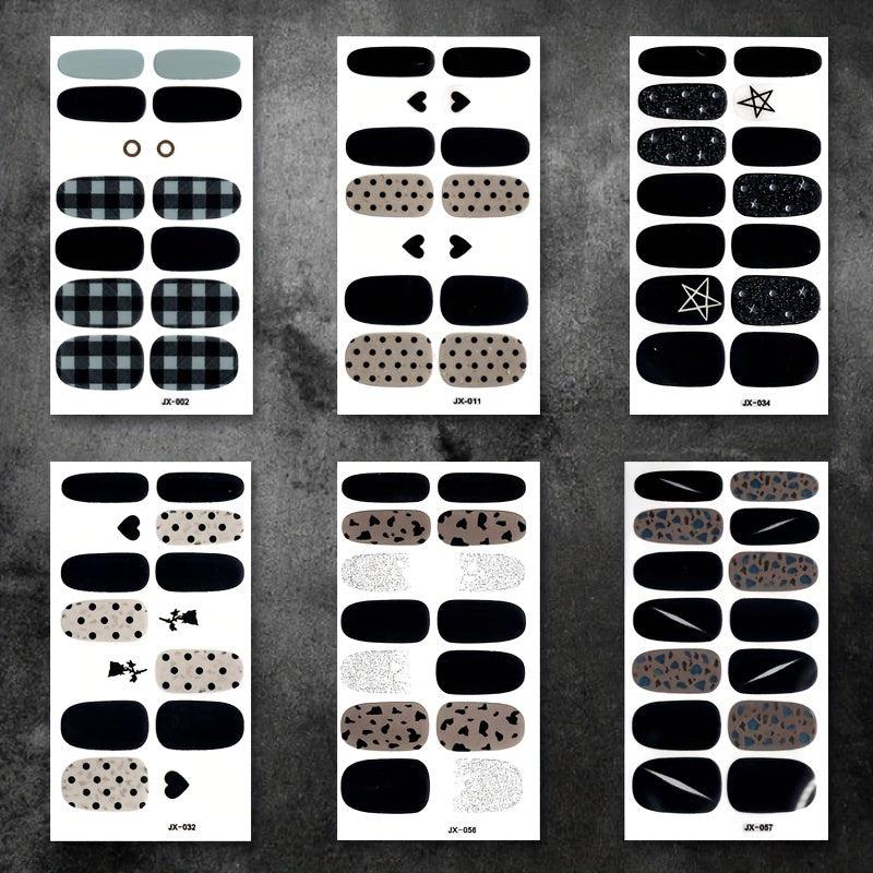 Dark Nail Polish Stickers DIY Manicure Kit for Women and Girls