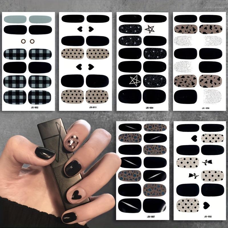 Dark Nail Polish Stickers DIY Manicure Kit for Women and Girls