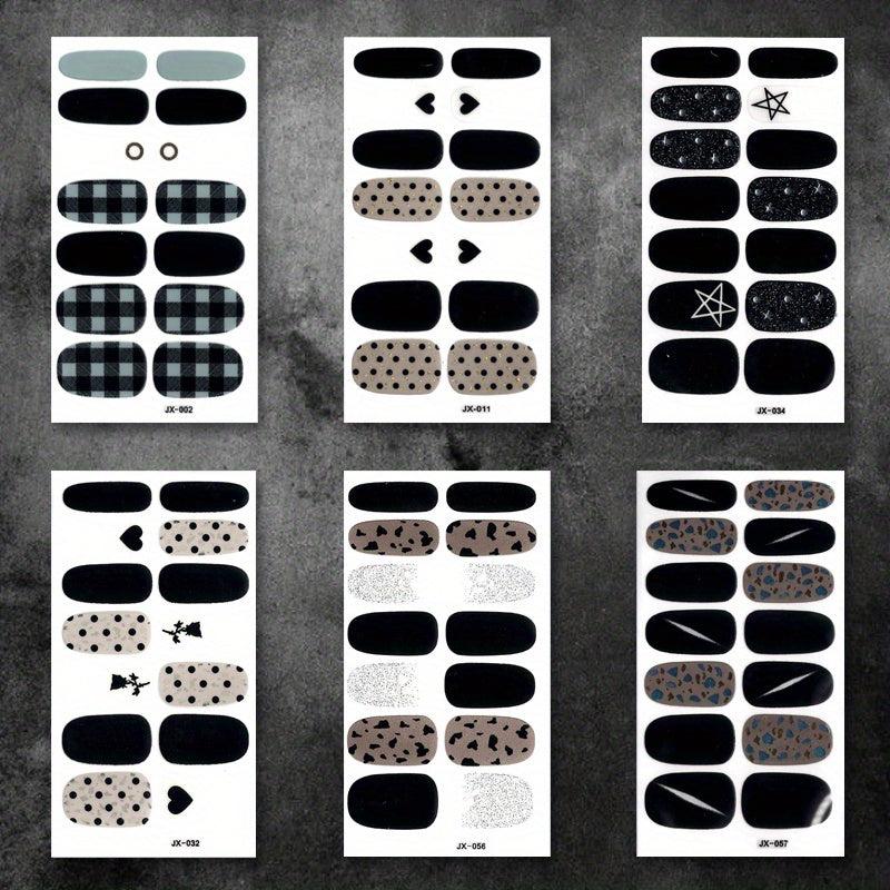 Dark Nail Polish Stickers DIY Manicure Kit for Women and Girls