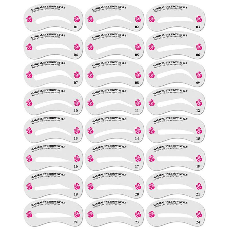 Eyebrow Stencil Makeup Beauty Tool 24 Sheets Set