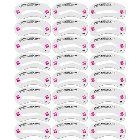 Eyebrow Stencil Makeup Beauty Tool 24 Sheets Set