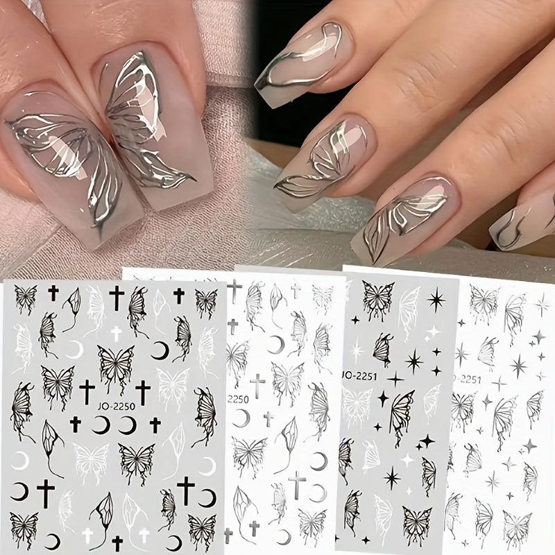Spring Butterfly Nail Art Stickers Decals 3D Nail Sliders