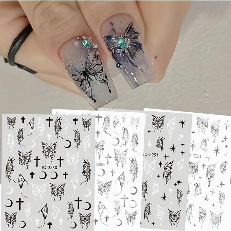 Spring Butterfly Nail Art Stickers Decals 3D Nail Sliders