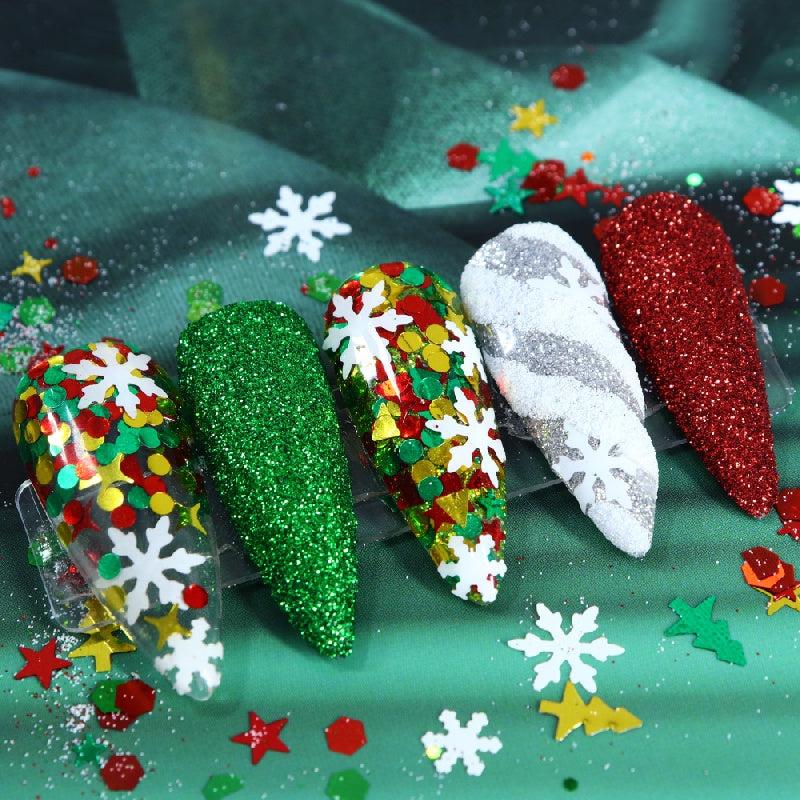 Christmas Nail Art Supplies Snowflake Christmas Tree Star Nail Glitter Sequins