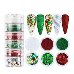Christmas Nail Art Supplies Snowflake Christmas Tree Star Nail Glitter Sequins
