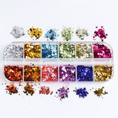 Y2K Laser Nail Sequins Colorful Nail Glitters for DIY Nail Art