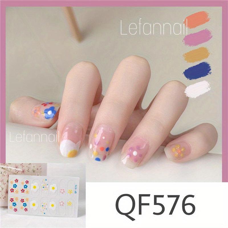 Waterproof Nail Polish Stickers Self Adhesive Decal Strips