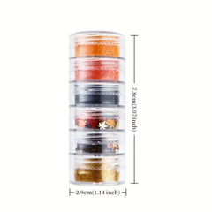Fall Nail Glitter Powder Kit - Maple & Ginkgo Leaf Holo Sequins Flakes