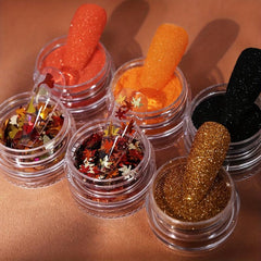 Fall Nail Glitter Powder Kit - Maple & Ginkgo Leaf Holo Sequins Flakes