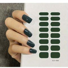 Solid Retro Nail Wraps Self Adhesive Gel Nail Strips
