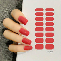 Solid Retro Nail Wraps Self Adhesive Gel Nail Strips