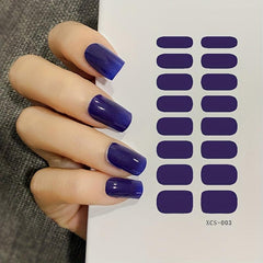 Solid Retro Nail Wraps Self Adhesive Gel Nail Strips