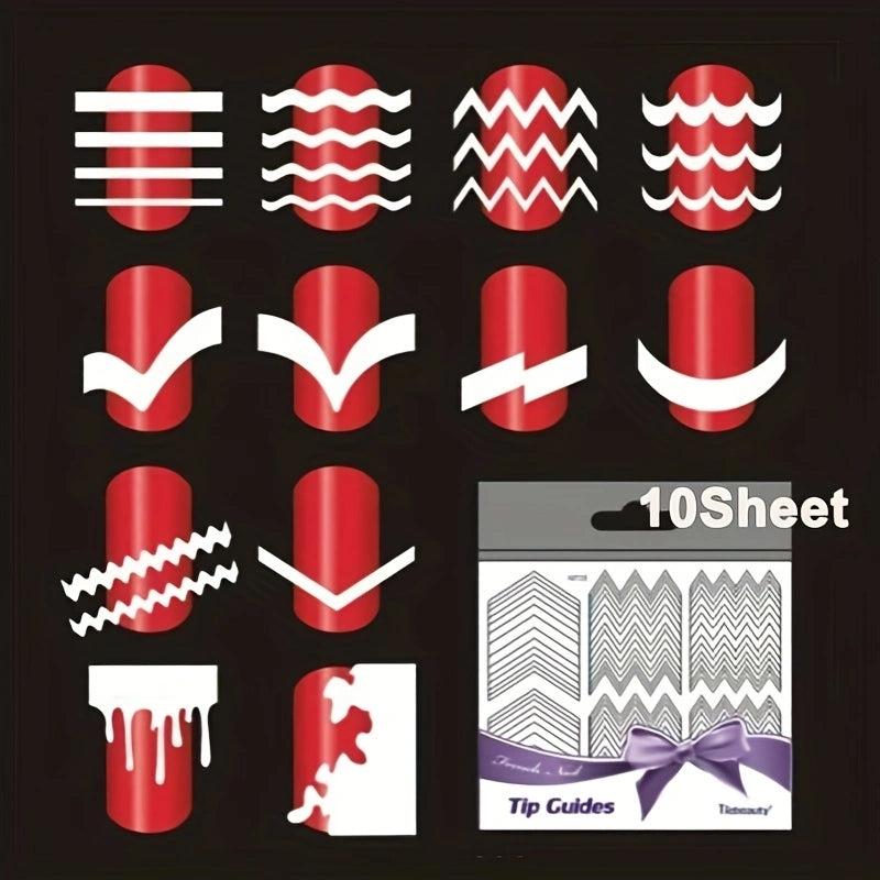 DIY French Manicure Nail Art Tips Tape Sticker Guide Stencil