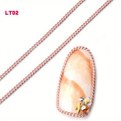 3D Metallic Nail Art Stickers Thin Chain for DIY Nail Decoration