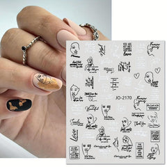 6 Sheets French Nail Art Stickers Self Adhesive Pegatinas for Nail Designs