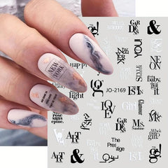 6 Sheets French Nail Art Stickers Self Adhesive Pegatinas for Nail Designs