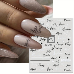 6 Sheets French Nail Art Stickers Self Adhesive Pegatinas for Nail Designs