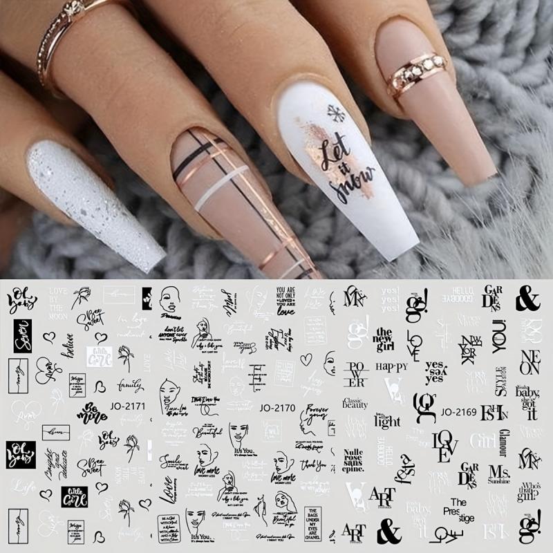 6 Sheets French Nail Art Stickers Self Adhesive Pegatinas for Nail Designs