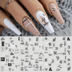 6 Sheets French Nail Art Stickers Self Adhesive Pegatinas for Nail Designs