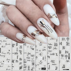 6 Sheets French Nail Art Stickers Self Adhesive Pegatinas for Nail Designs