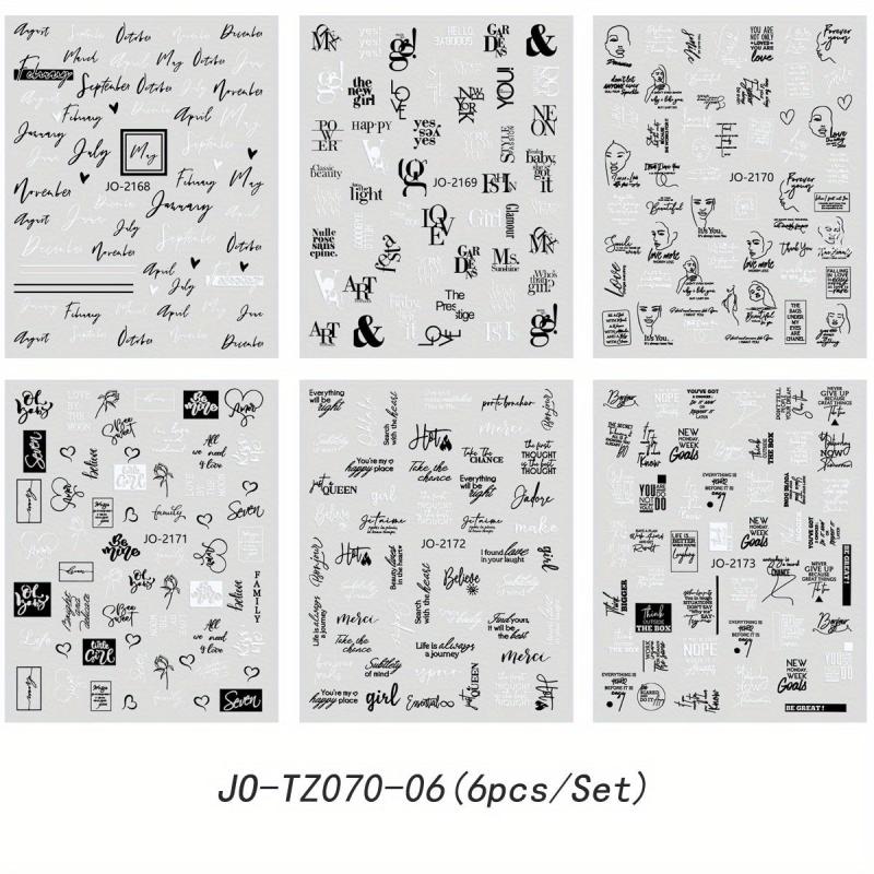 6 Sheets French Nail Art Stickers Self Adhesive Pegatinas for Nail Designs