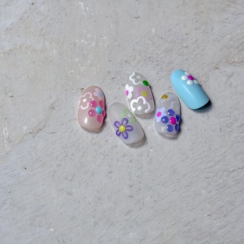 5D Embossed Daisy Nail Art Stickers Self Adhesive Nail Art