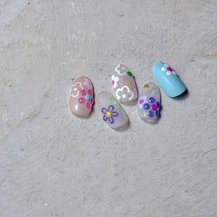 5D Embossed Daisy Nail Art Stickers Self Adhesive Nail Art