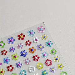 5D Embossed Daisy Nail Art Stickers Self Adhesive Nail Art
