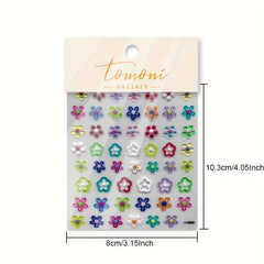 5D Embossed Daisy Nail Art Stickers Self Adhesive Nail Art