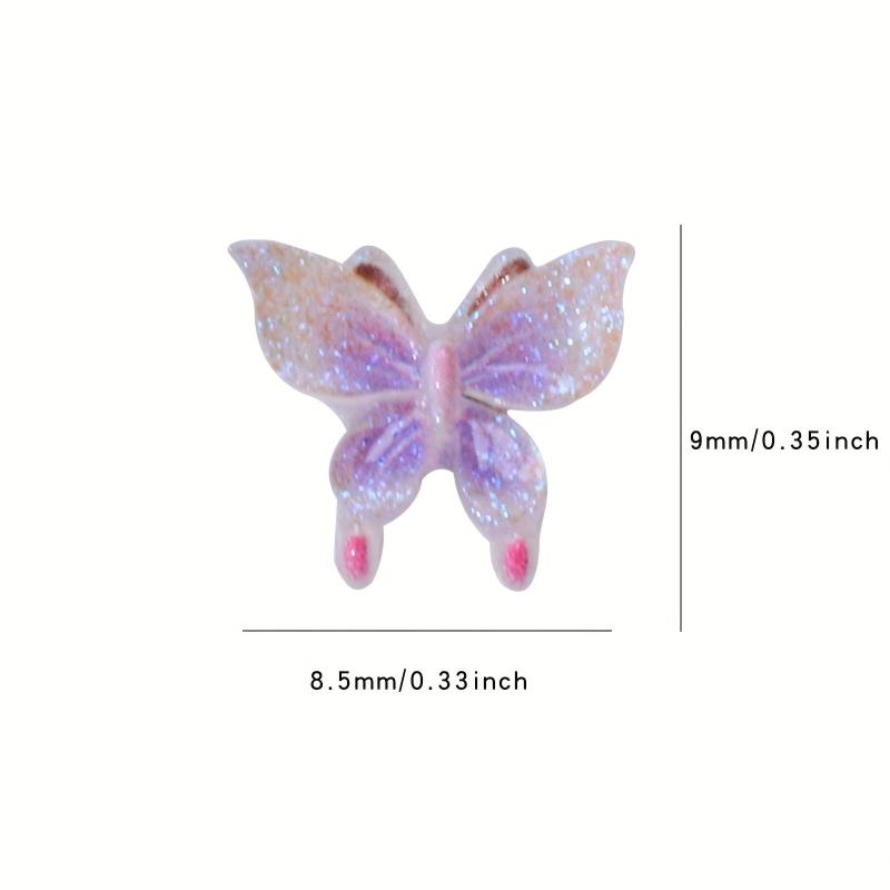 30pcs 3D Acrylic Butterfly Nail Charms Set - Luminous Resin Nail Art Decorations