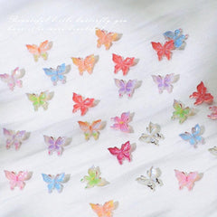 30pcs 3D Acrylic Butterfly Nail Charms Set - Luminous Resin Nail Art Decorations