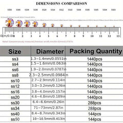 Mixed Sizes Crystal Flat Back Nail Diamonds Rhinestones