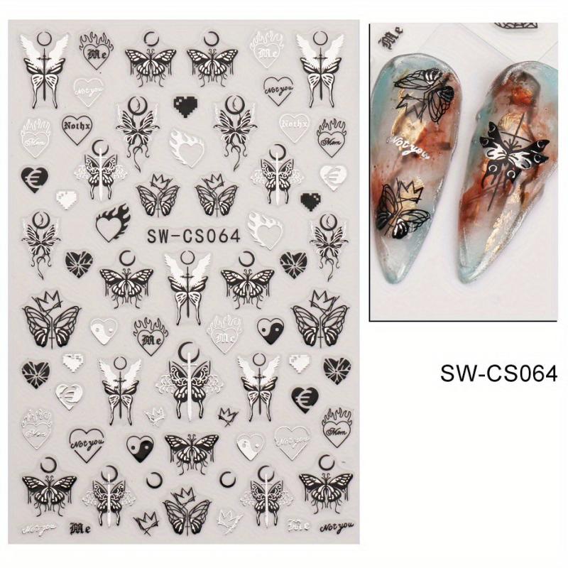 Butterfly Moon Nail Art Stickers for Acrylic Nails