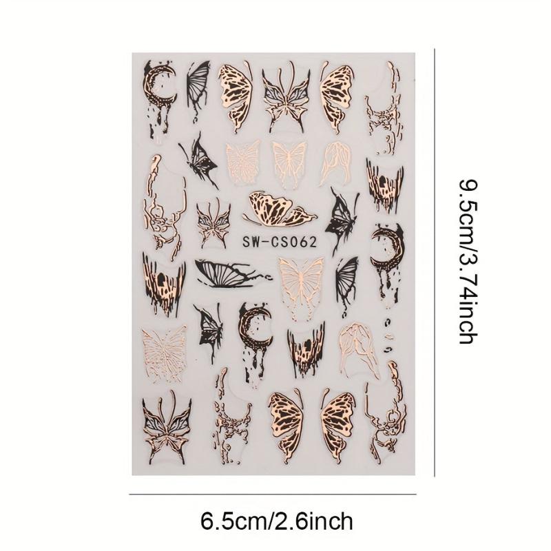 Butterfly Moon Nail Art Stickers for Acrylic Nails