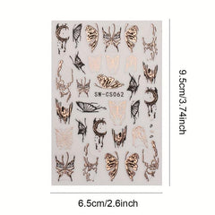 Butterfly Moon Nail Art Stickers for Acrylic Nails