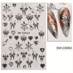 Butterfly Moon Nail Art Stickers for Acrylic Nails
